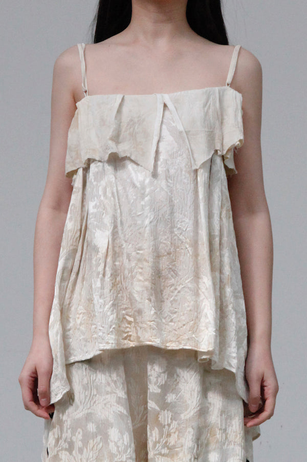 MUTEDANCE 23 Spring/Summer Handmade Flower Dye Vest Suspender Top MD-MD23SS81-HRB Flower Dye White 81 PM60